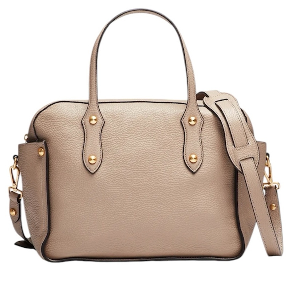 Annabel Ingall Mineral Clementine Taupe Pebbled Leather Shoulder Bag